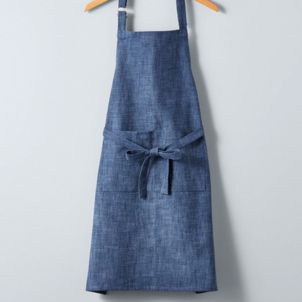 Hearth and Hand with Magnolia solid chambray Apron -Blue